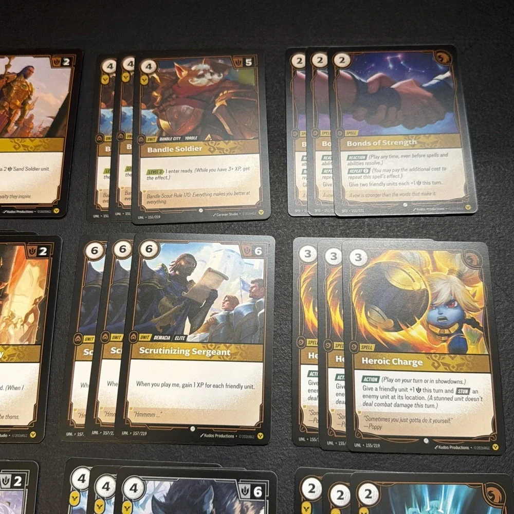 Riftbound Yellow Playset Lot 48 Cards Total Order Rune UNL & SFD